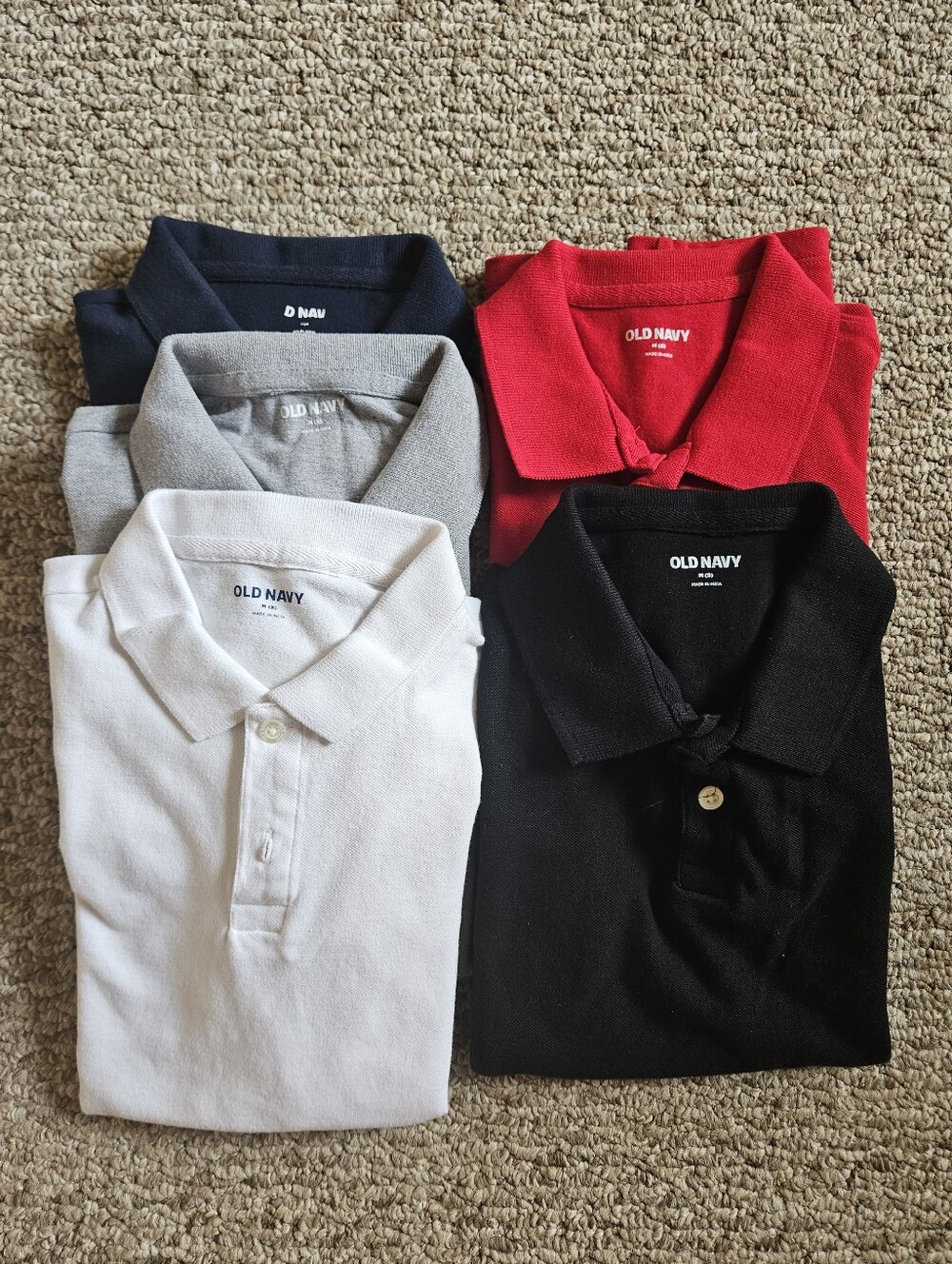 Lot 5 OLD NAVY Kids Classic Short Sleeve Polo Shirts/ School Uniform- M (8)